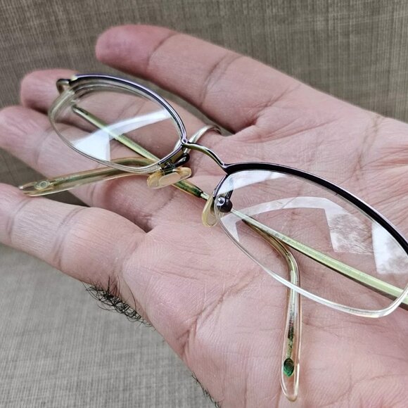 Nine West Vintage Glasses/Eyeglasses Frame Purple/Gold Tone Half Rim Frame - Picture 3 of 12